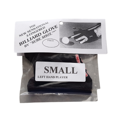 Billardhandschuh SureShot schwarz Größe S für Linkshänder